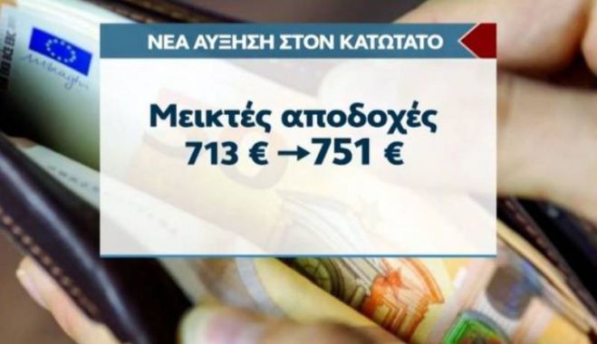 Στα 751 ευρώ από 713 ευρώ η αύξηση στον κατώτατο μισθό (vd)