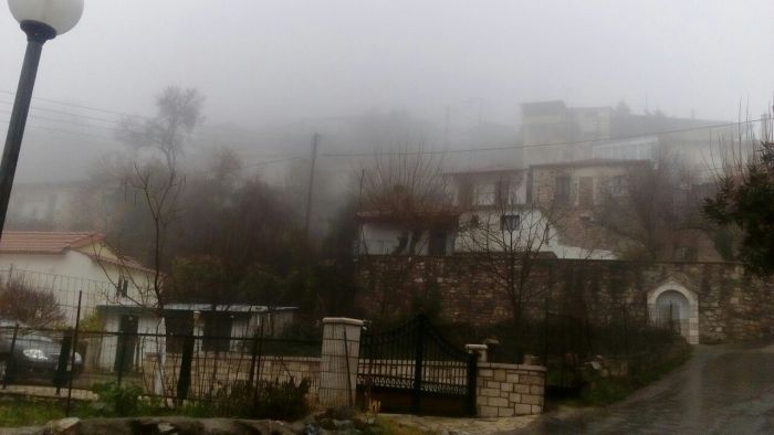 Πυκνή ομίχλη στο Λευκοχώρι Γορτυνίας