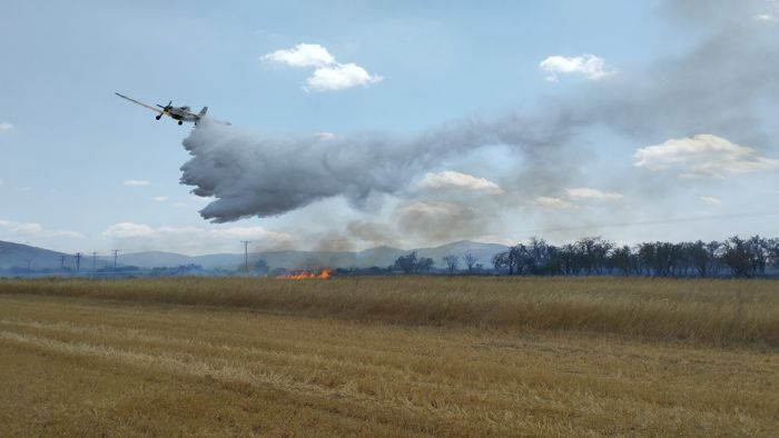 Πυρκαγιά στην Τεγέα | Aπίστευτη ρίψη από εναέρια μέσα