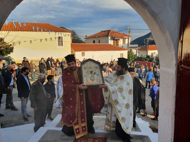 Υποδοχή Παναγίας Έλωνας στο Λεωνίδιο (εικόνες)