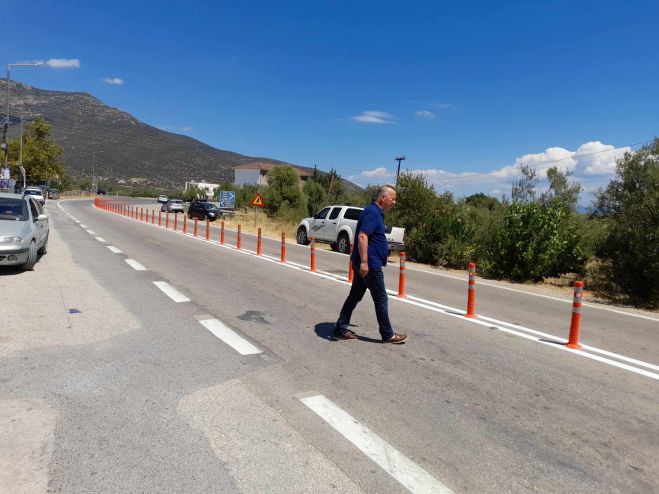 Κολωνάκια στο δρόμο - "καρμανιόλα" του Άστρους | Σκαντζός: "Το Σεπτέμβριο η μελέτη για την οριστική λύση"