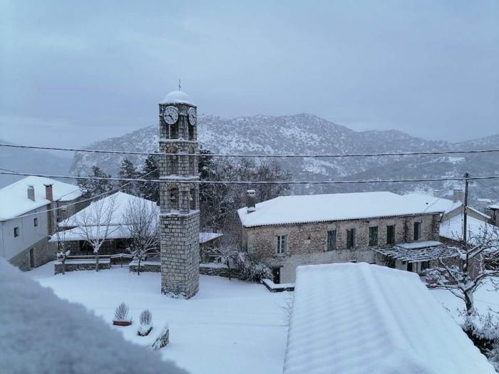 Χιόνια στην ορεινή Αρκαδία | Δείτε εικόνες από Βυτίνα, Βέρβενα, Στεμνίτσα, Λαγκάδια, Κερασιά, Ράδου και Ζάτουνα!