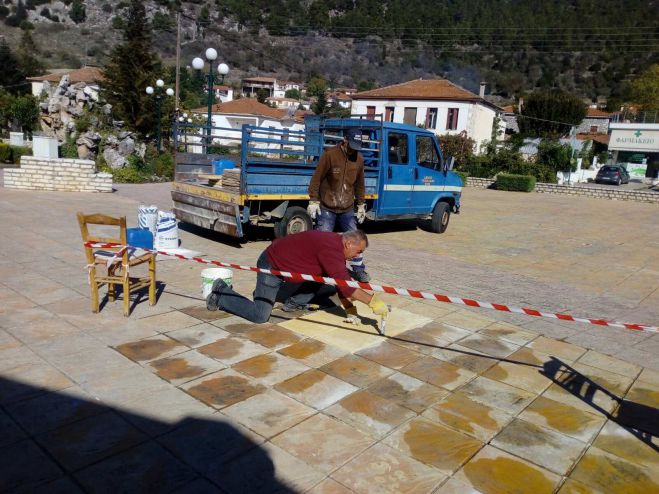 Δήμος Τρίπολης | Έργα στην πλατεία Μπάκαλα στο Στενό