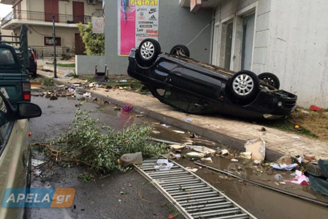 Απίστευτες καταστροφές στη Σκάλα Λακωνίας από ανεμοστρόβιλο (εικόνες)