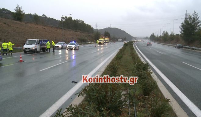 Τροχαίο στην Εθνική οδό Αθηνών – Κορίνθου στο ύψος των Αγίων Θεοδώρων (vd)