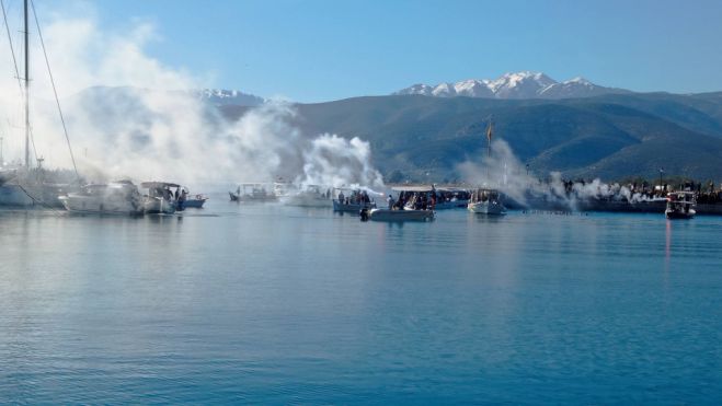 Αγιασμός των υδάτων στo Παράλιο Άστρος (εικόνες - βίντεο)