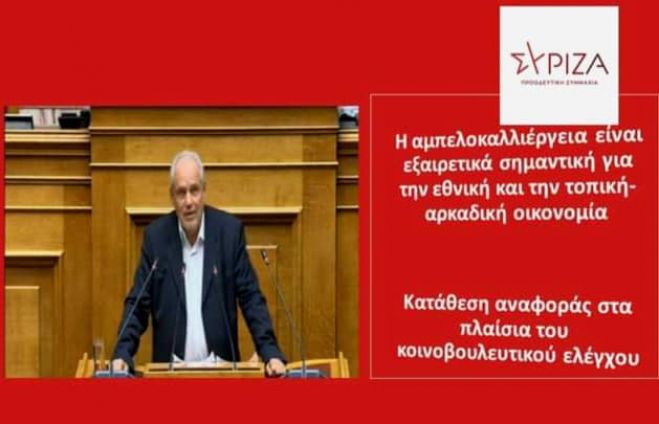 "Η αμπελοκαλλιέργεια είναι εξαιρετικά σημαντική για την εθνική και την τοπική-αρκαδική οικονομία"